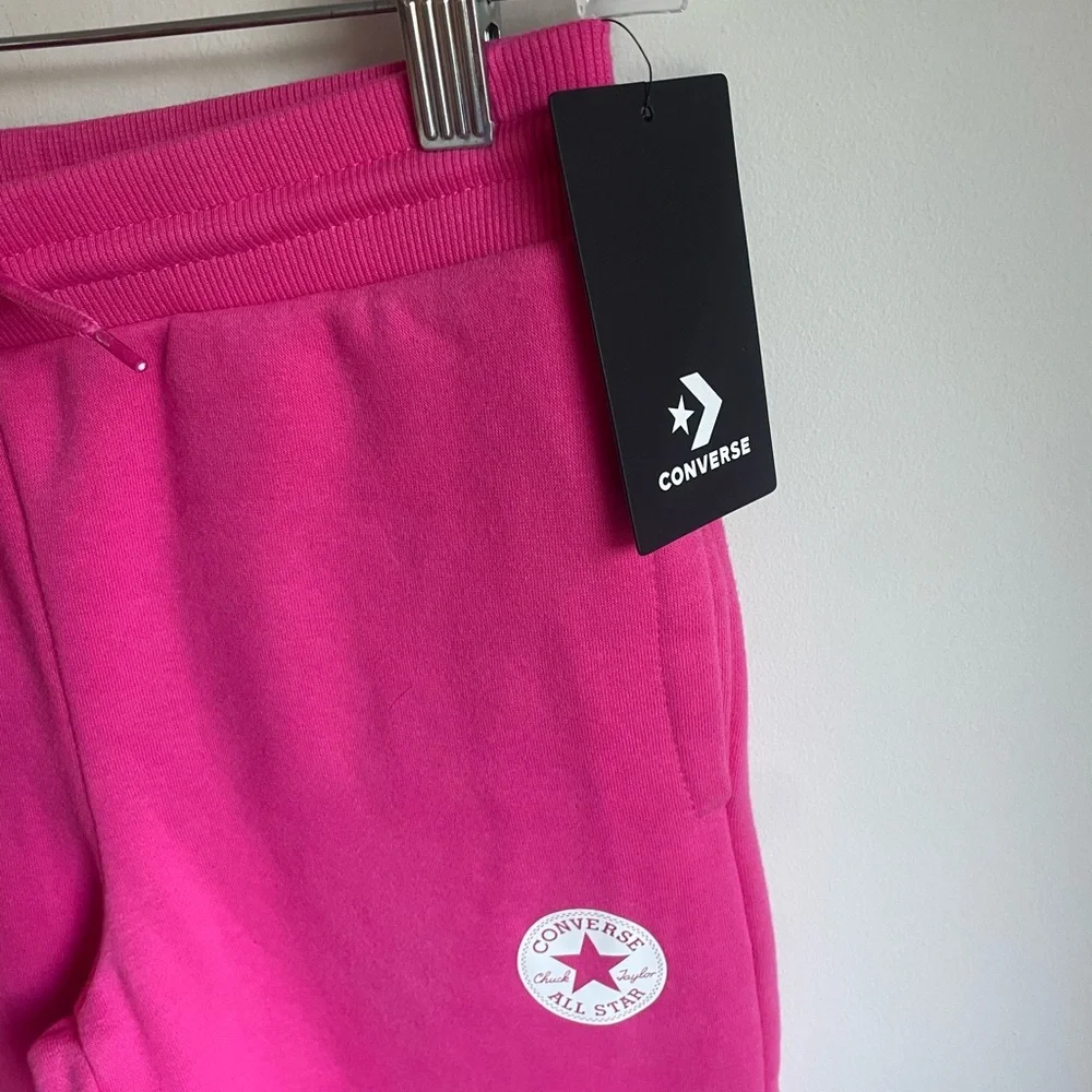Converse NWT Girls Sweatpants Joggers Hot Pink Casual Comfy Size Large